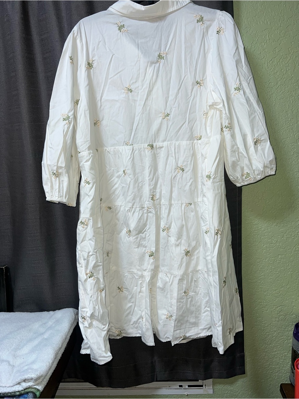 Polagram White Floral Embroidered Button-Front Dress - Picture 7 of 10